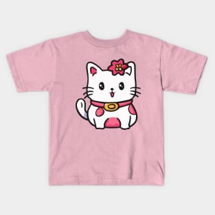 cute cat drawing cartoon Kids T-Shirt